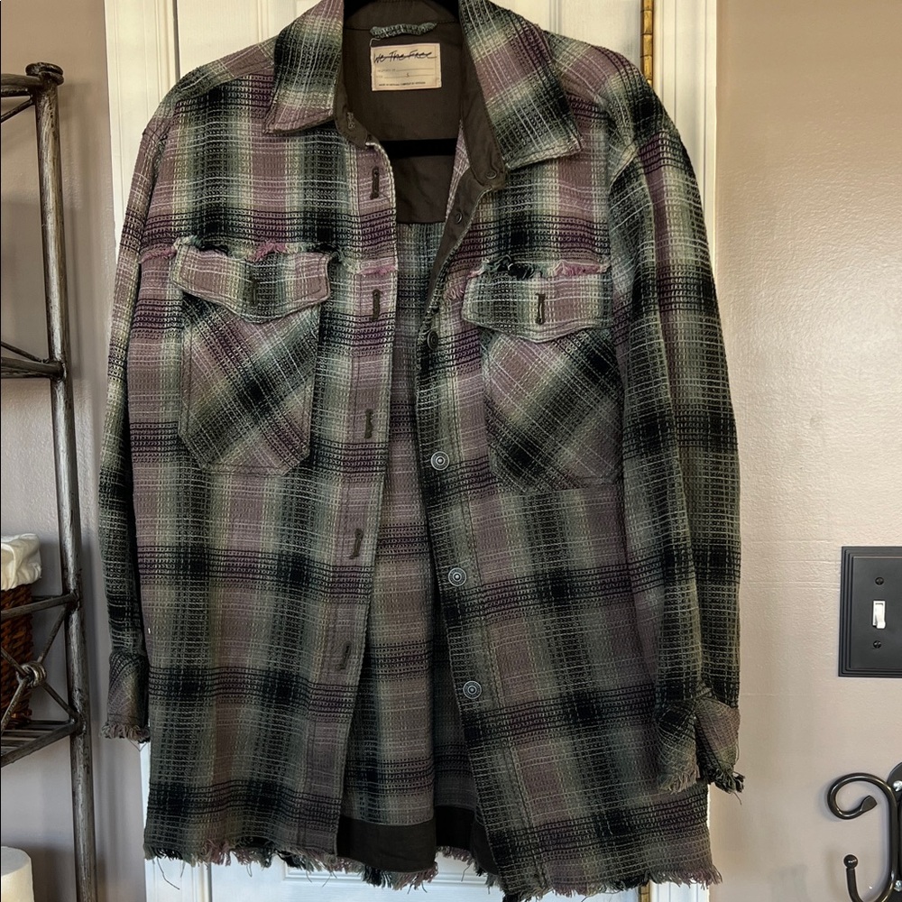 Free People Plaid Button Down Shirt